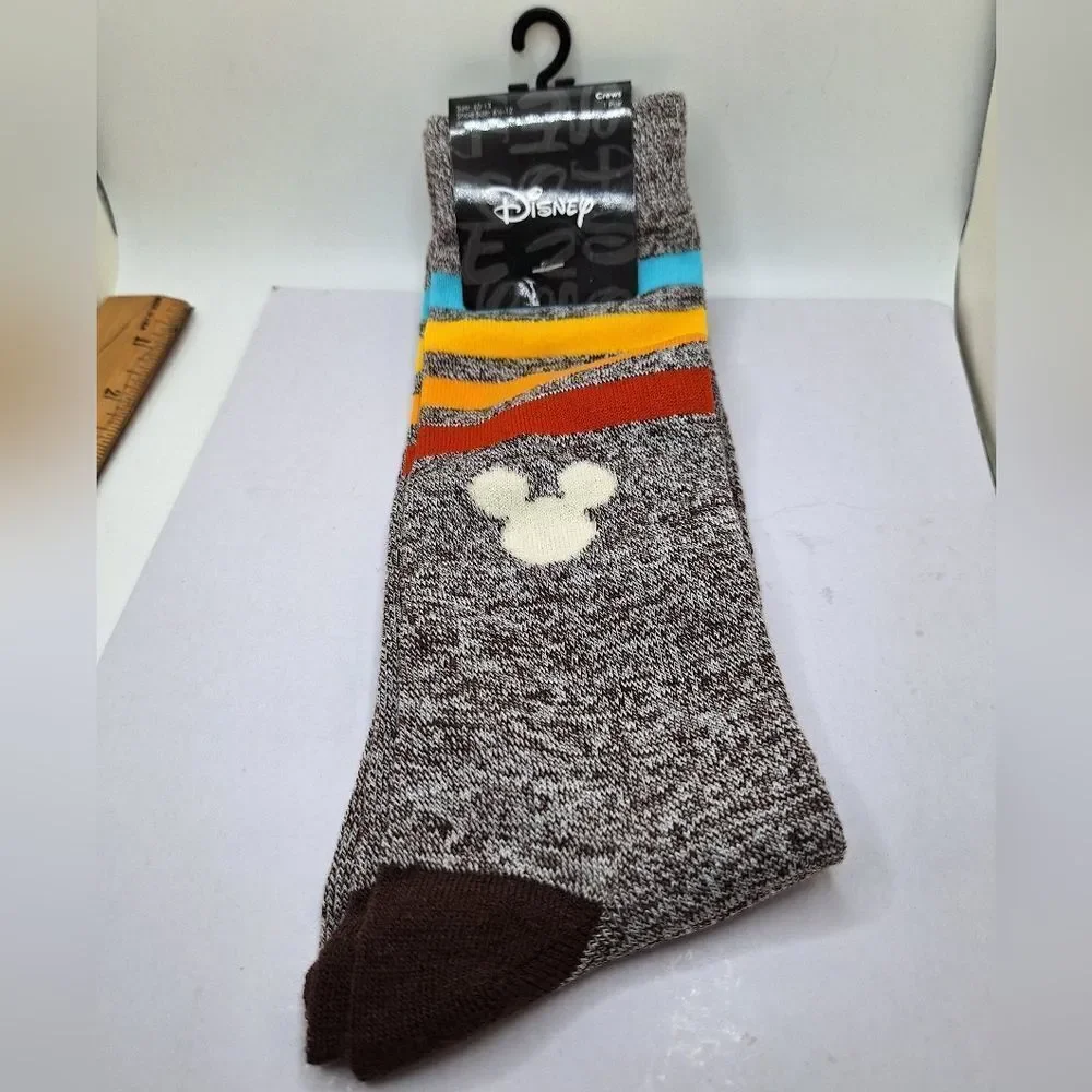 Disney retro style Mickey Mouse crew socks with stripes